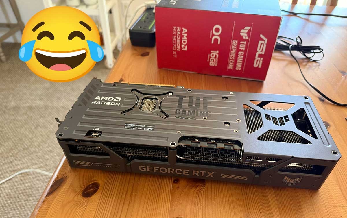 La AMD Radeon GeForce RTX 9070 XT existe y es un error de fábrica